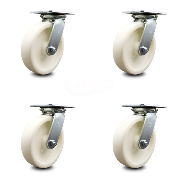 Service Caster 8 Inch Heavy Duty Nylon Caster Set with Ball Bearings, 4PK SCC-35S820-NYB-4 - main